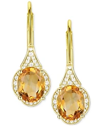 Amethyst (2 ct. t.w.) & Lab-Grown White Sapphire (1/5 ct. t.w.) Drop Earrings in 14k Gold-Plated Sterling Silver (Also in Additional Gemstones)