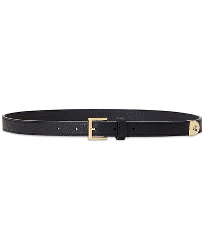 Lauren Ralph Women's Pebbled Leather Skinny Belt