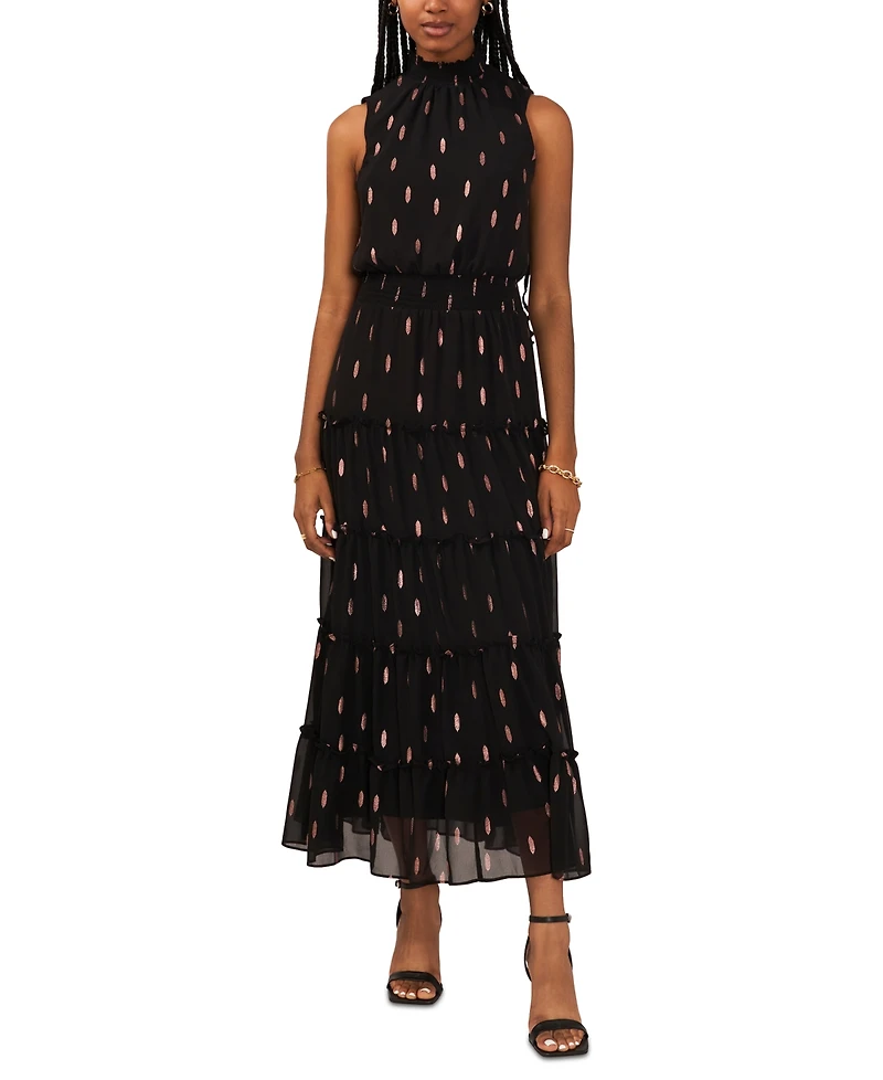 Msk Women's Sleeveless Tiered Maxi Dress