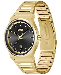 Hugo Boss Men's Candor Gold Ion Plated Stainless Steel Bracelet Watch 41mm