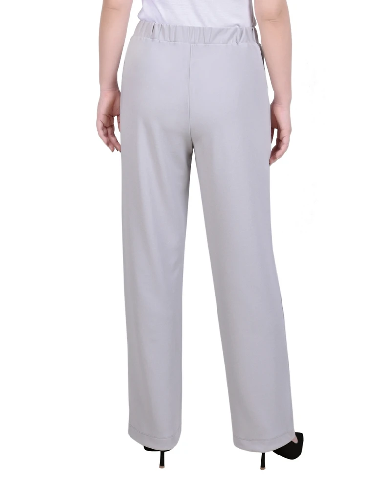 Ny Collection Petite Belted Scuba Crepe Pants