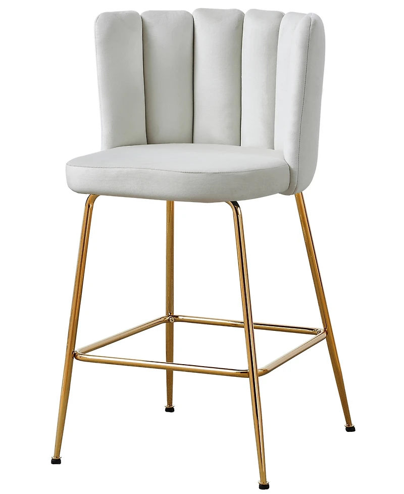 Best Master Furniture Elegante 37" Velvet Counter Height Stools, Set of 2