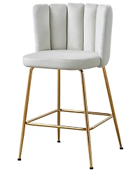 Best Master Furniture Elegante 37" Velvet Counter Height Stools, Set of 2