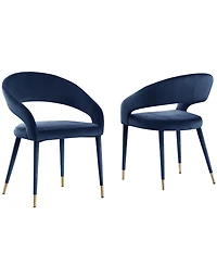Best Master Furniture Jacques 32" Velvet Dining Chairs, Set of 2