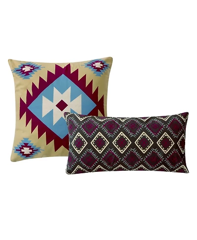 Greenland Home Fashions Southwest Native Motif Decorative Pillow Set, 12" x 24" & 18" x 18"