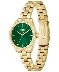 Hugo Boss Women's Sage Quartz Ionic Plated Thin Gold-Tone Steel Watch 32mm