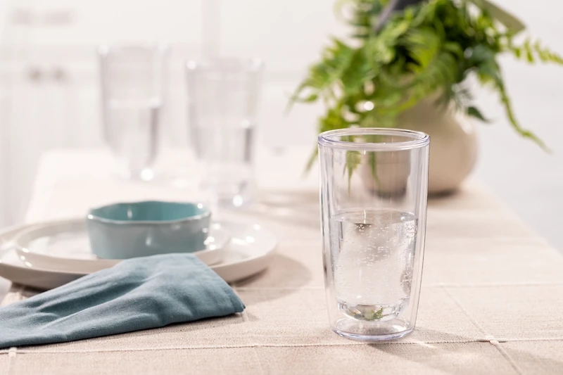 Tervis Crystal Clear Tabletop Made in Usa Double Walled Insulated Tumbler Travel Cup Keeps Drinks Cold & Hot, 16oz, Classic