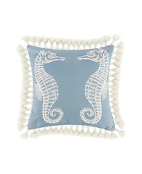 Greenland Home Fashions Atlantis Embellished Decorative Pillow Set, 12" x 20" & 18" x 18"