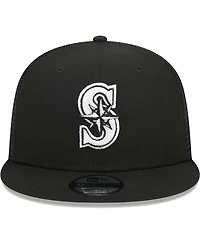 Men's New Era Black Seattle Mariners Trucker 9FIFTY Snapback Hat