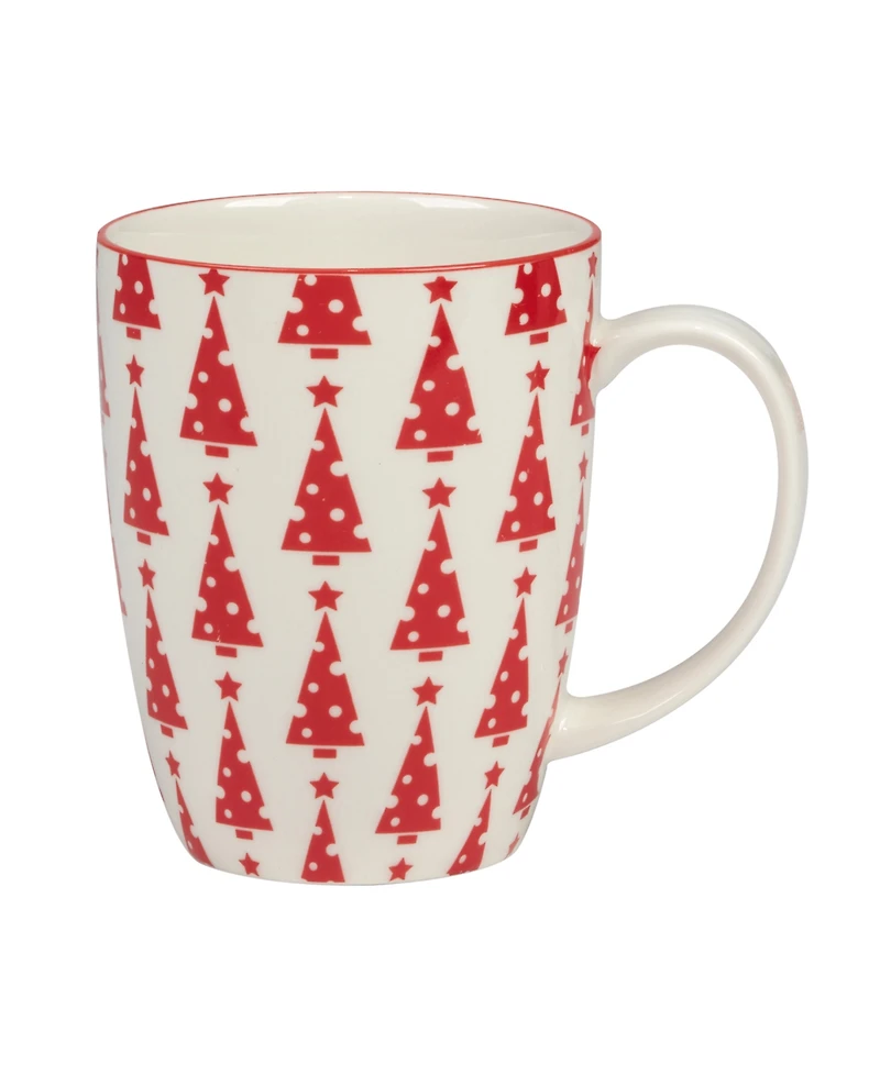 Certified International Peppermint Candy 16 oz Mugs Set of 6, Service for 6