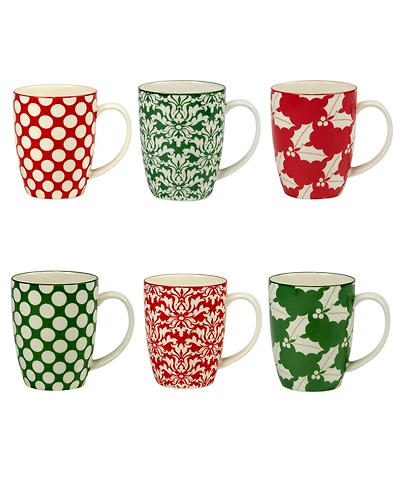 Certified International Winter Medley 16 oz Mugs Set of 6, Service for 6