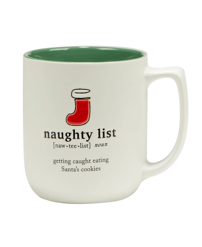 Certified International Christmas Fun Green Sayings 16 oz Mugs Set of 6