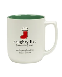 Certified International Christmas Fun Green Sayings 16 oz Mugs Set of 6