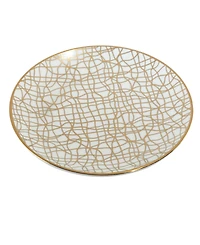Certified International Mosaic Gold- Silver Tone Canape Plates Set of 6