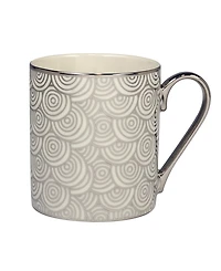 Certified International Mosaic Silver-Tone Plated 14 oz. Can Mugs, Set of 6
