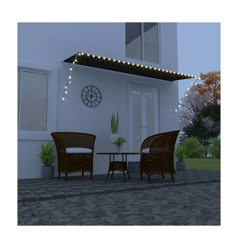 Retractable Awning with Led 157.5"x59.1" Anthracite