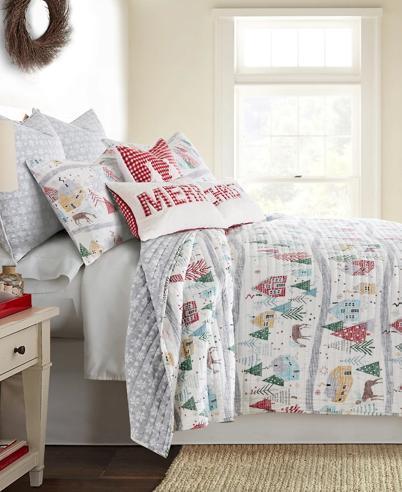 Levtex Joulset Holiday Reversible 3-Pc. Quilt Set, Full/Queen