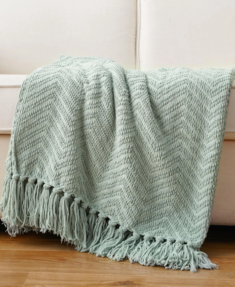 Battilo Classic Textured Woven Micro Chenille Throw, 50" x 60"