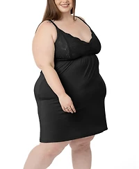 Kindred Bravely Plus Size Lucille Lace Nursing Nightgown - With Clip Down Cups