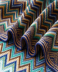 Battilo Lifestyle Colorful Chevron Bohemian Knit Throw, 51" x 80"