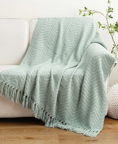 Battilo Classic Textured Woven Micro Chenille Throw, 50" x 60"