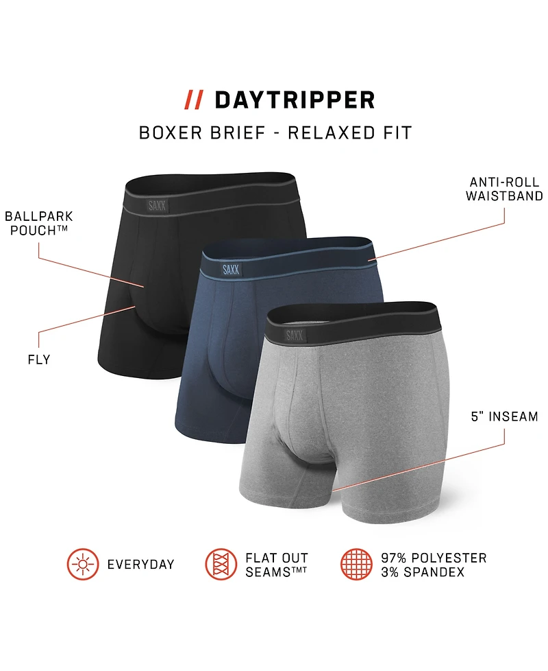 Saxx Men's 3-Pack Daytripper Relaxed Fit Boxer Briefs