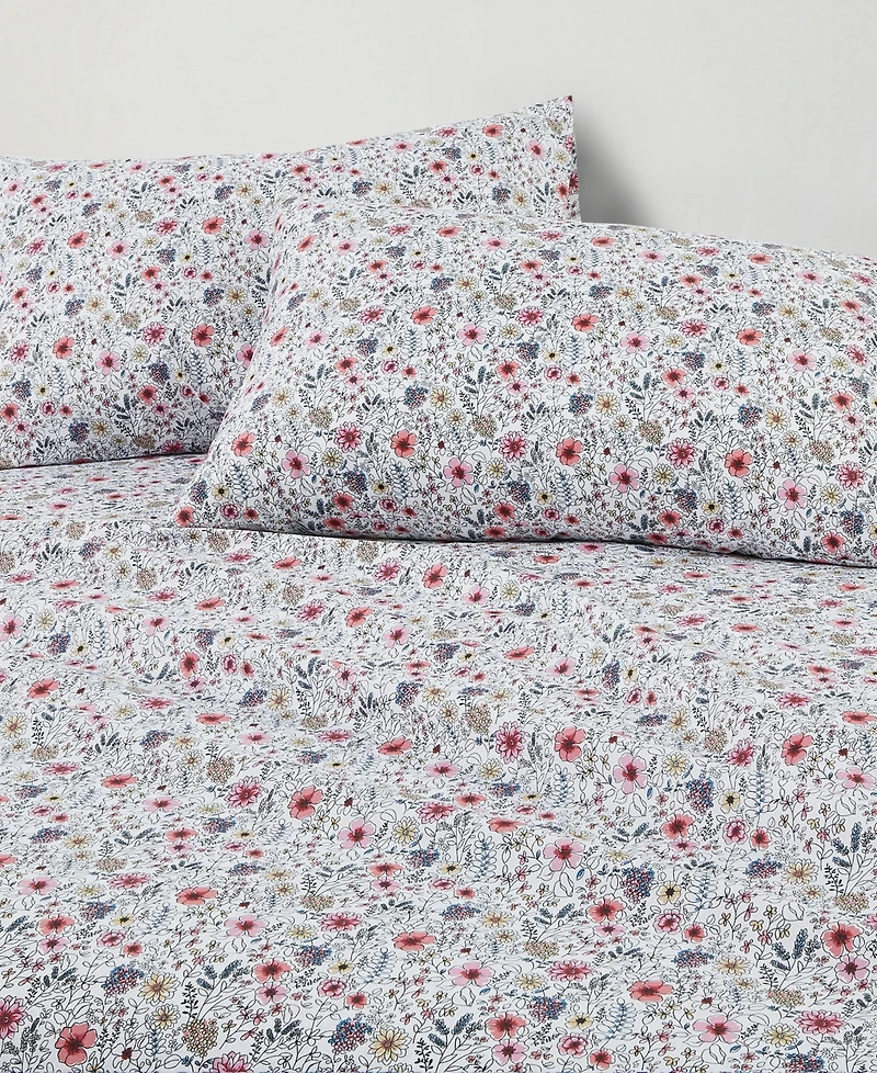 Sunham Microfiber Easy Care Printed -Pc. Sheet Set