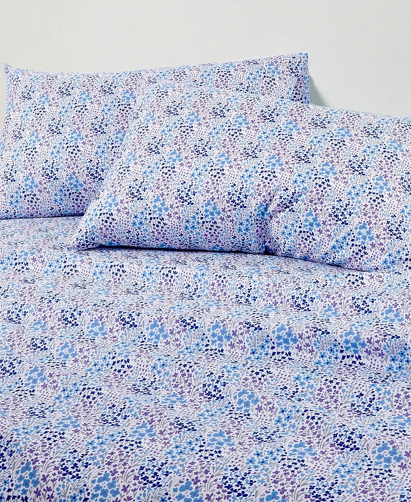 Sunham Microfiber Easy Care Printed 4-Pc. Sheet Set, California King