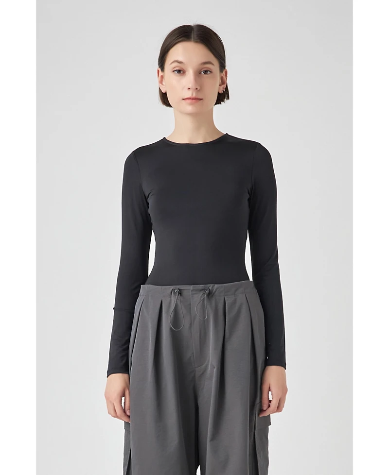 Grey Lab Women's Long Sleeve Soft Bodysuit