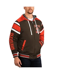 Men's G-iii Sports by Carl Banks Brown, Gray Cleveland Browns Extreme Full Back Reversible Hoodie Full-Zip Jacket