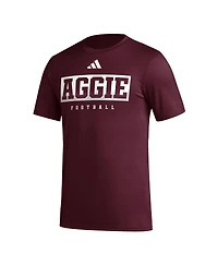 Men's adidas Maroon Texas A&M Aggies Football Practice Aeroready Pregame T-shirt