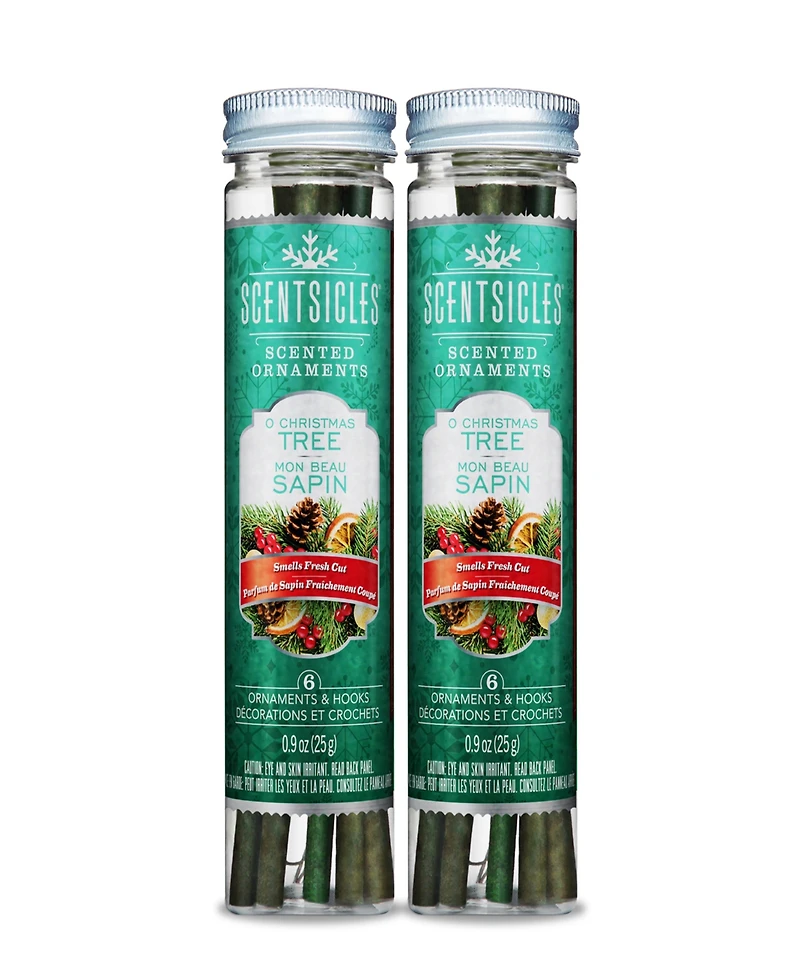 National Tree Company Scentsicles Scented Ornaments, 6 Count Bottles, Infused Paper Sticks, 2 Pack Set