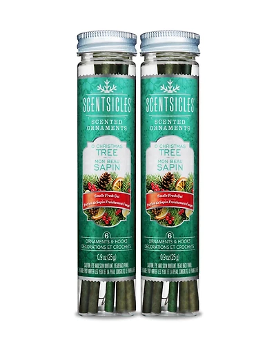 National Tree Company Scentsicles Scented Ornaments, 6 Count Bottles, Infused Paper Sticks, 2 Pack Set
