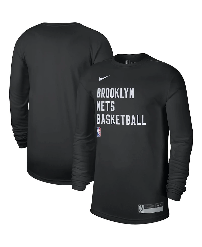 Men's and Women's Nike Black Brooklyn Nets 2023/24 Legend On-Court Practice Long Sleeve T-shirt