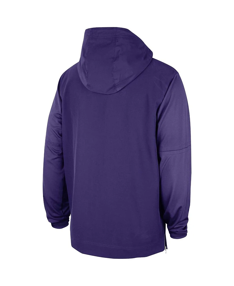 Men's Nike Purple Lsu Tigers 2023 Sideline Player Quarter-Zip Hoodie Jacket