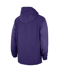 Men's Nike Purple Lsu Tigers 2023 Sideline Player Quarter-Zip Hoodie Jacket
