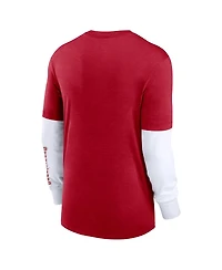 Men's Nike Heather Red Tampa Bay Buccaneers Slub Fashion Long Sleeve T-shirt