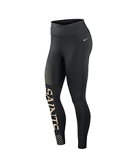 Women's Nike Black New Orleans Saints Yard Line Crossover Leggings