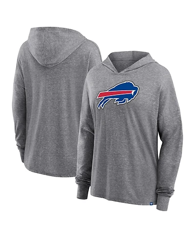 Women's Fanatics Heather Gray Buffalo Bills Cozy Primary Pullover Hoodie