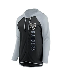 Women's Fanatics Black, Silver Las Vegas Raiders Forever Fan Full-Zip Hoodie