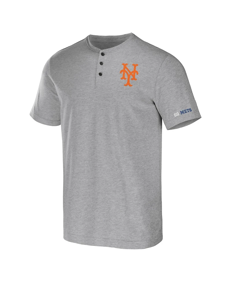 Men's Darius Rucker Collection by Fanatics Heather Gray New York Mets Henley T-shirt