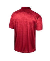Men's Colosseum Red Utah Utes Honeycomb Raglan Polo Shirt