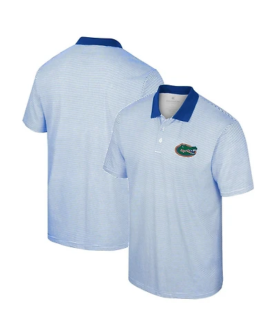 Men's Colosseum White, Royal Florida Gators Print Stripe Polo Shirt