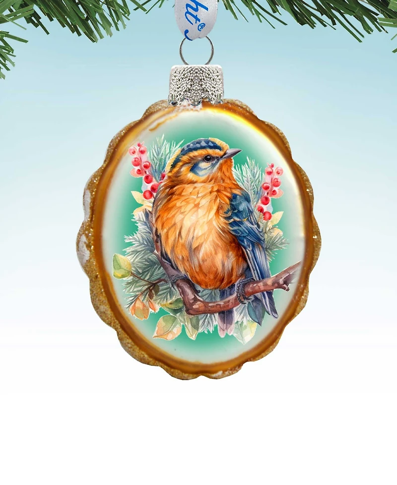 Designocracy Songbird Keepsake Holiday Mercury Glass Ornaments G. DeBrekht