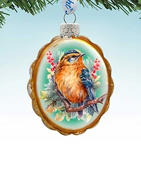 Designocracy Songbird Keepsake Holiday Mercury Glass Ornaments G. DeBrekht