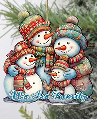 Designocracy Snowmen Family Christmas Wooden Ornaments Holiday Decor G. DeBrekht