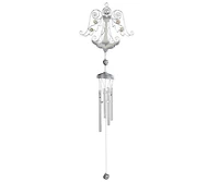 32" Long Silver Angel Gem Wind Chime