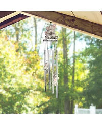 23" Long Elephant with Baby Round Top Wind Chime