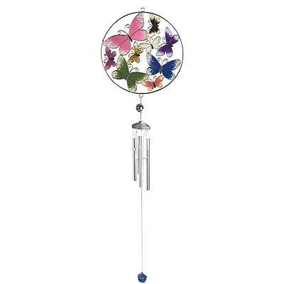 Fc Design 34" Long Butterfly Suncatcher Wind Chime with Gem Home Decor Perfect Gift for House Warming, Holidays and Birthdays
