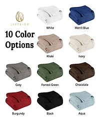 Superior Diamond Pattern All Season Woven Cotton Blanket, California King
